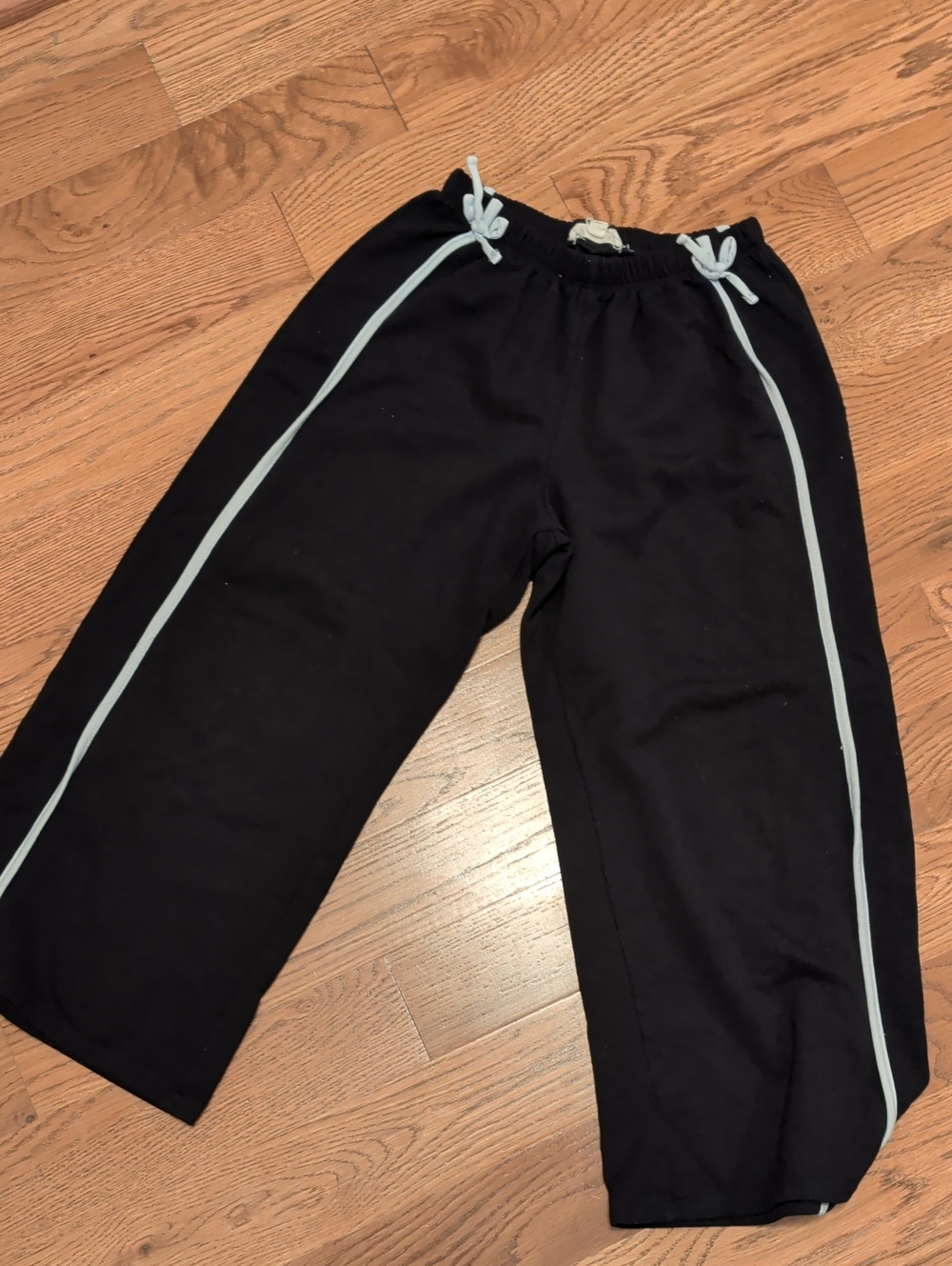 Girls Black Sweatpants with White Trim